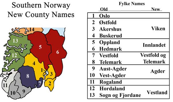New Map of South Norway