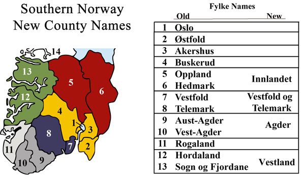 New Map of South Norway